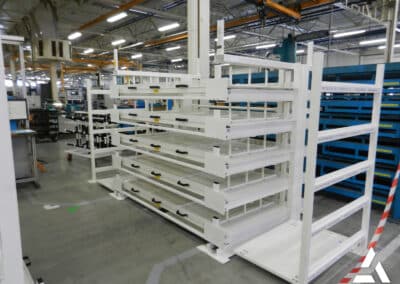 Rayonnage pour charges longues, tiroirs